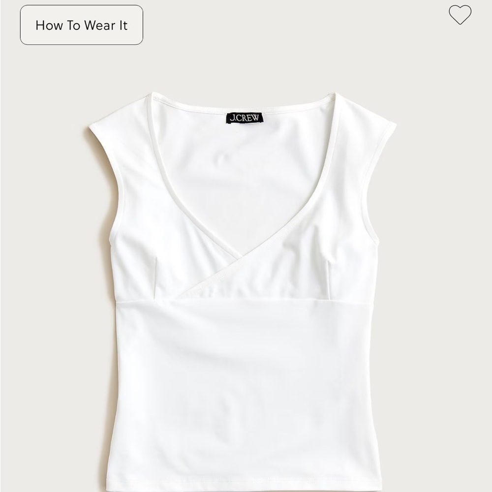 J. Crew Stretch Cotton Cap-Sleeve Crossover Shirt - Small
